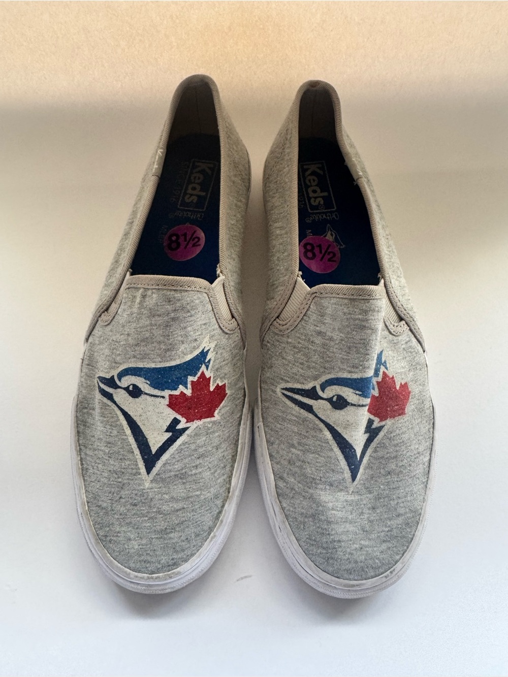 Keds x Toronto Blue Jays MLB Grey Slip-On Sneakers Women’s 8.5 Baseball